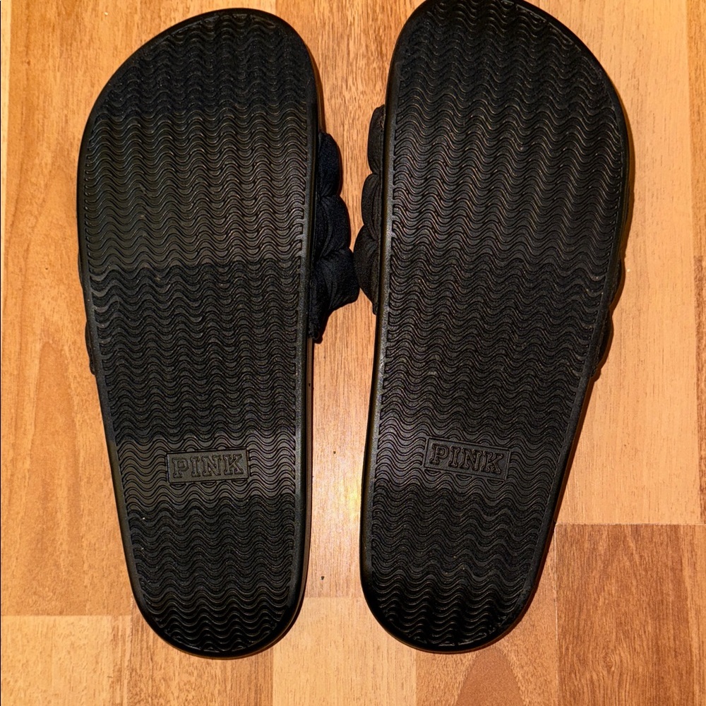 VS PINK Black Slide Sandals - Picture 3 of 4